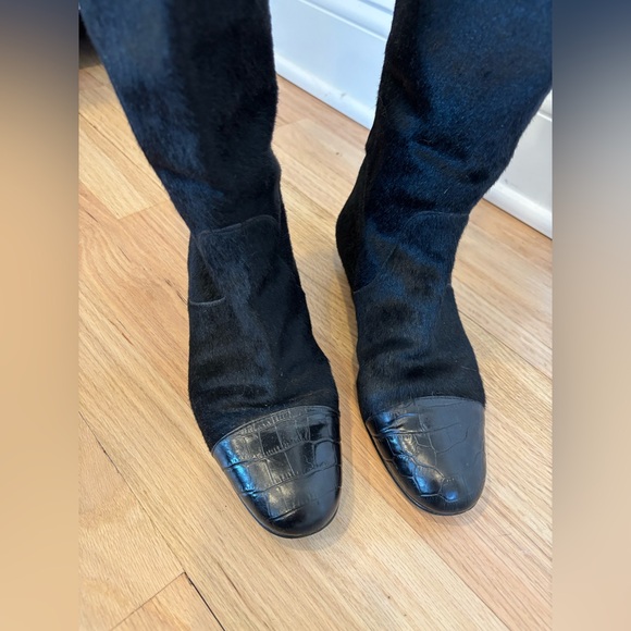 Migliore black leather and pony hair boots size 38 - Picture 2 of 8
